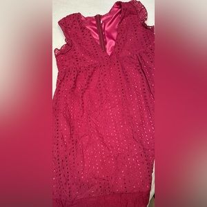 NWOT Dark Pink Dress with Built-in Shorts Have in White Also (NIB)